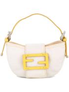 Fendi Vintage Denim Mini Baguette Bag - White