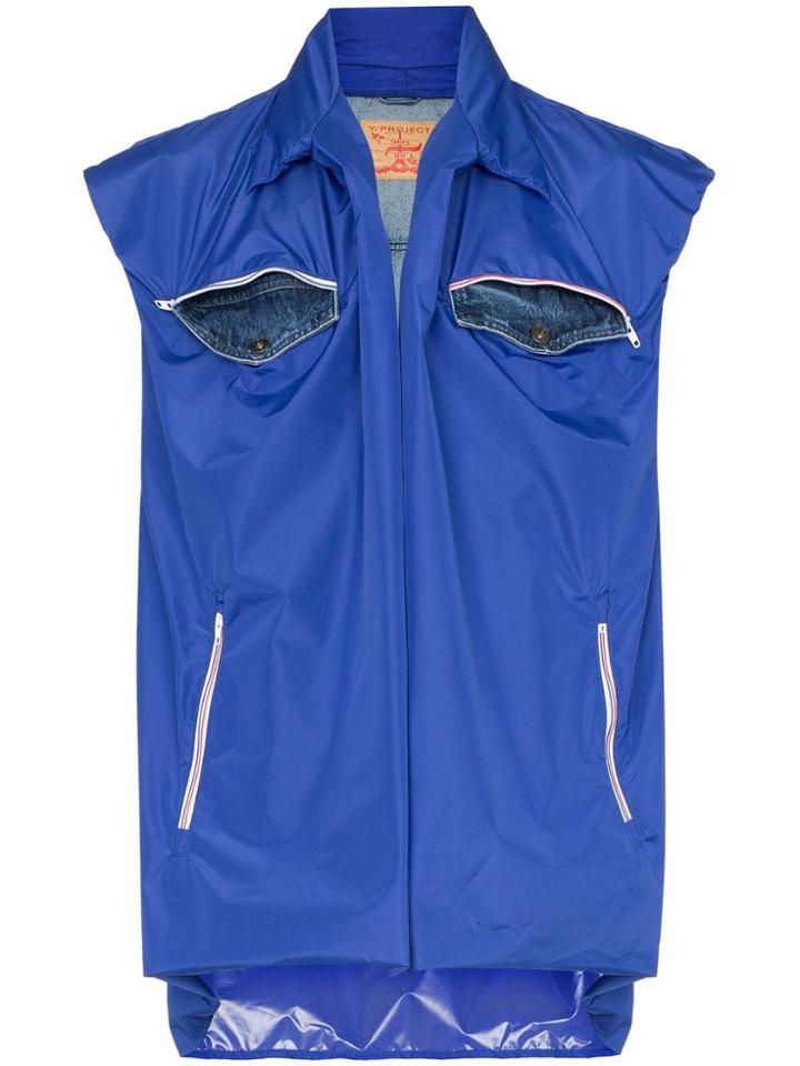 Y / Project Double-layer Front Pocket Gilet - Blue