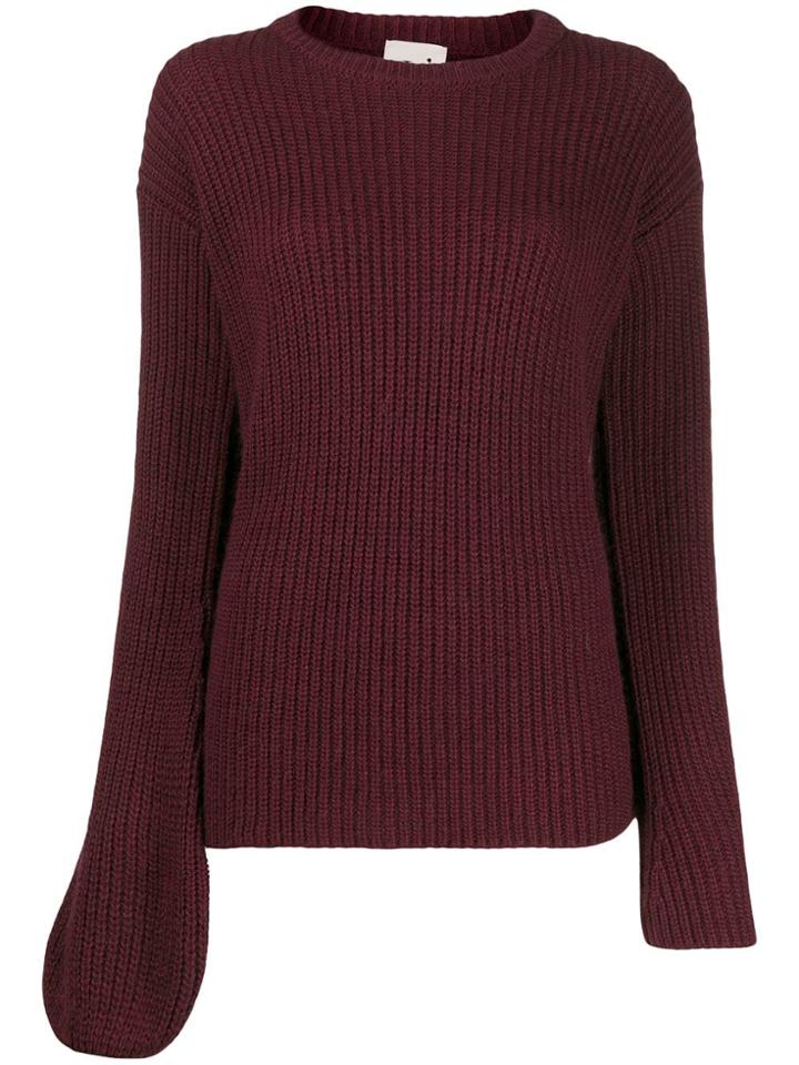 L'autre Chose Asymmetric Sleeves Jumper - Red