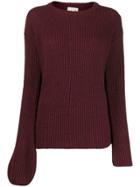 L'autre Chose Asymmetric Sleeves Jumper - Red