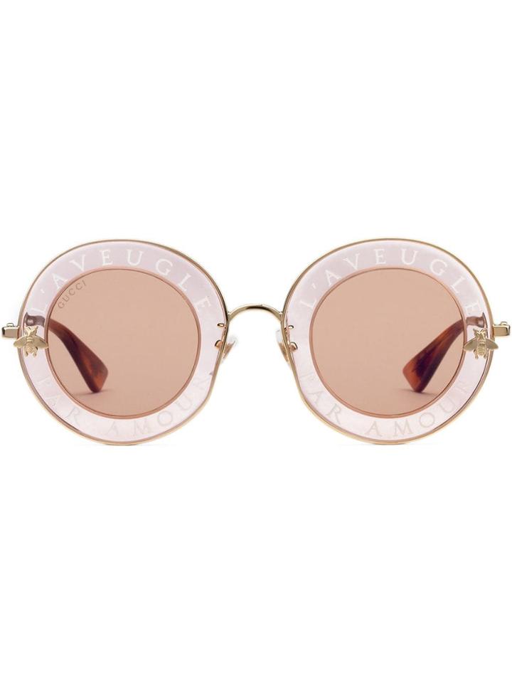 Gucci Eyewear Occhiali Da Sole Rotondi - Yellow & Orange
