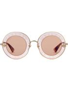 Gucci Eyewear Occhiali Da Sole Rotondi - Yellow & Orange