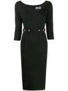 Versace Jeans Couture Belted Fitted Dress - Black