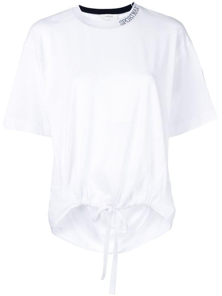 Sportmax Tie Hem T-shirt - White