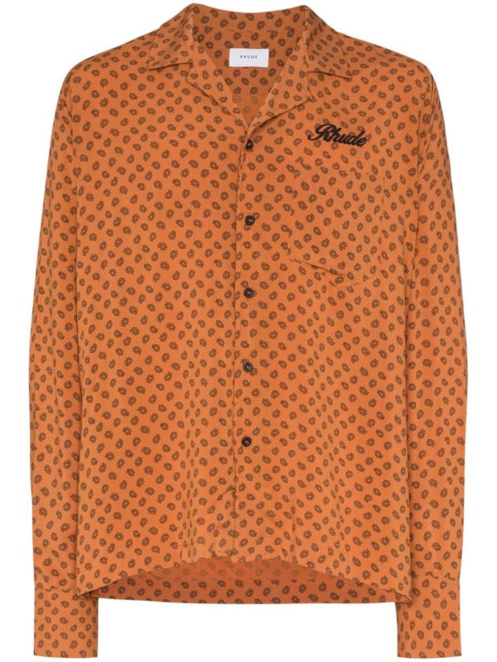 Rhude Moonlight Madness Printed Shirt - Orange