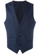 Eleventy Classic Waistcoat, Men's, Size: 48, Blue, Spandex/elastane/wool