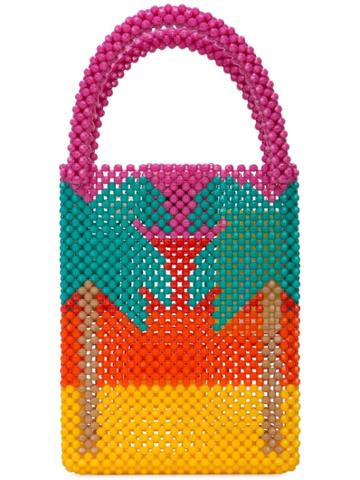 Delduca Beaded Colour Block Bag - Pink