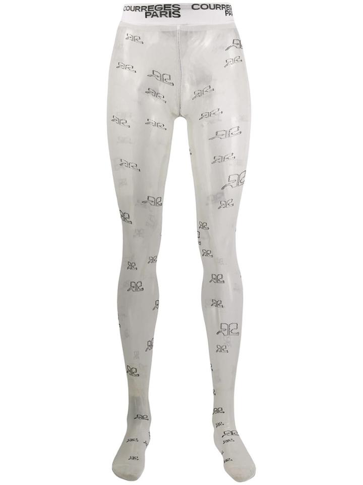 Courrèges Logo Tights - White