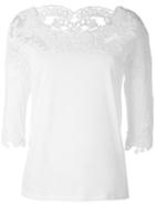 Ermanno Scervino Lace Inserts T-shirt, Women's, Size: 46, White, Cotton