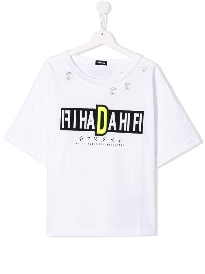Diesel Kids Branded T-shirt - White