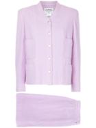 Chanel Vintage Patch Pockets Skirt Suit - Pink & Purple