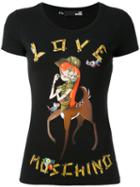 Love Moschino - Girl Scout Logo T-shirt - Women - Cotton/spandex/elastane - 38, Black, Cotton/spandex/elastane