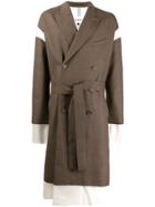 Hed Mayner Layered Double-breasted Coat - Brown