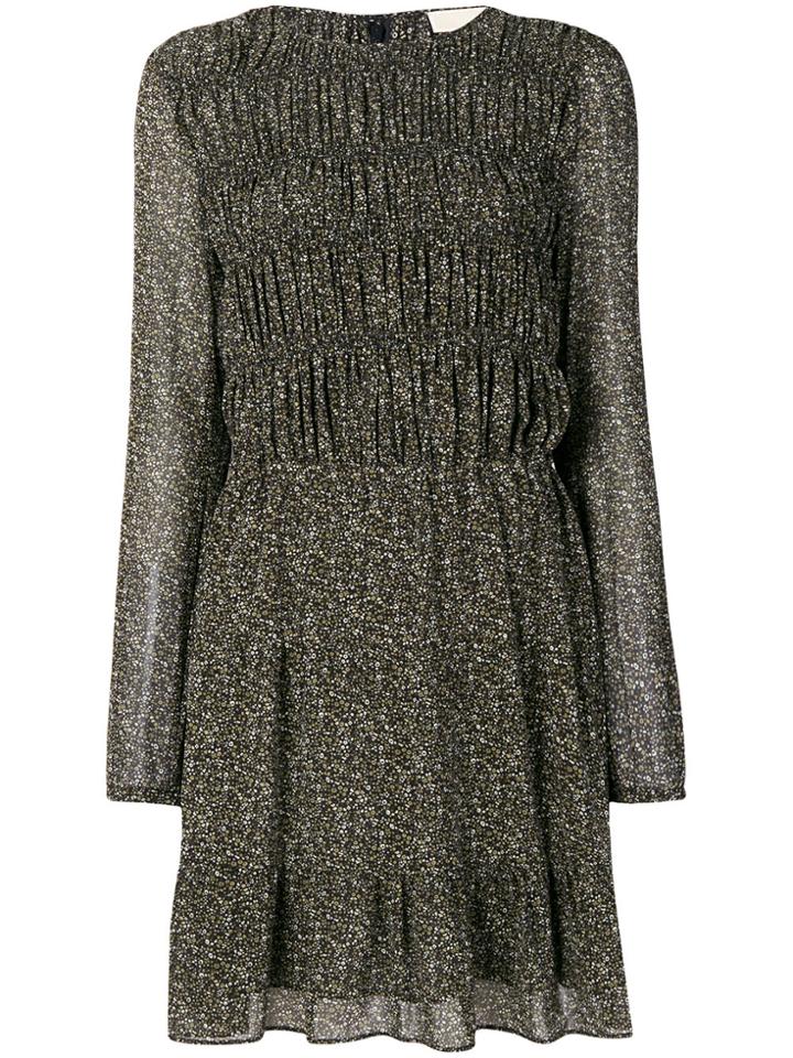 Michael Michael Kors Smocked Floral Dress - Black