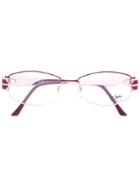 Cazal Enamelled Round Frame Glasses - Pink & Purple
