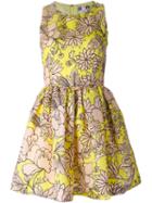 Msgm Floral Print Flared Dress