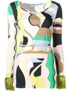 Emilio Pucci Vallauris Print Fringed Top - Yellow
