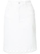 Victoria Victoria Beckham Hole Detail Denim Skirt - White