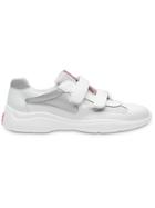 Prada Leather And Technical Fabric Sneakers - White