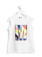 Msgm Kids Logo Print Tank Top, Girl's, Size: 6 Yrs, White