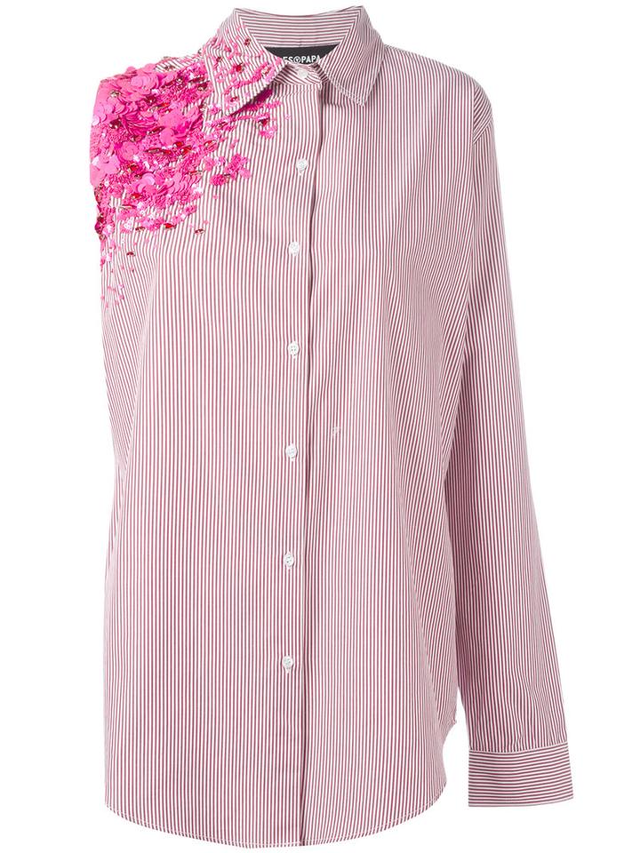 Filles A Papa - Crash One-sleeve Shirt - Women - Cotton/pvc - 1, Women's, Pink/purple, Cotton/pvc