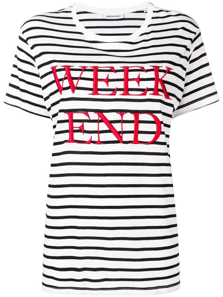 Quantum Courage 'week End' Striped T-shirt - Black