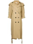 Ruban Double-breasted Trench Coat - Brown