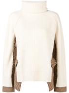 Sacai Contrast Roll-neck Sweater - White