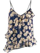 Dvf Diane Von Furstenberg Floral-print Tank Top - Blue