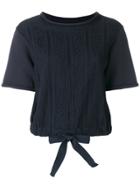 See By Chloé Pointelle Bow T-shirt - Blue