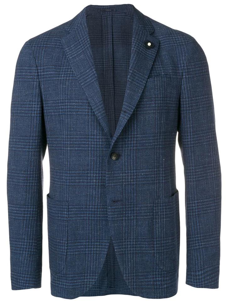 Lardini Check Jacket - Blue