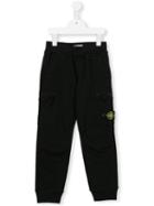 Stone Island Kids Logo Patch Trackpants, Boy's, Size: 8 Yrs, Black
