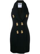 Moschino Dollar Sign Vest Style Dress - Black