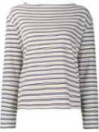 Wood Wood Striped Longlseeved T-shirt, Women's, Size: Large, White, Cotton
