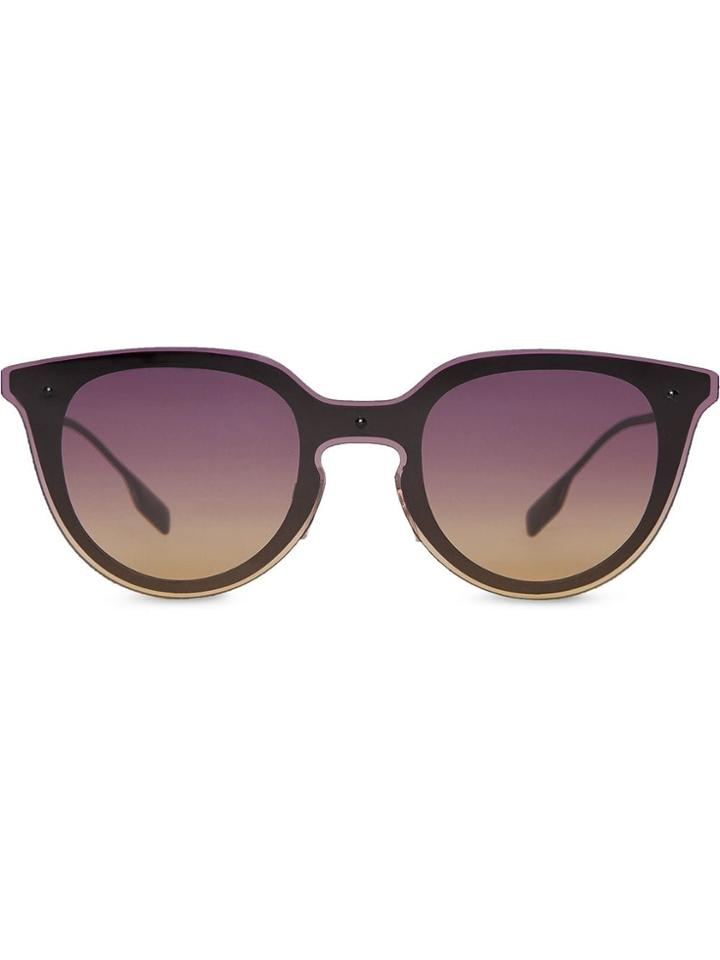 Burberry Eyewear Keyhole Round Frame Shield Sunglasses - Purple