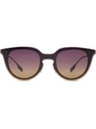 Burberry Eyewear Keyhole Round Frame Shield Sunglasses - Purple