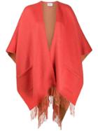 Snobby Sheep Colour Block Frayed Cardi-coat - Orange