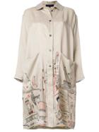 Miaoran Cartoon Shirt Coat - Nude & Neutrals