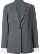 Brunello Cucinelli Loose-fit Blazer, Women's, Size: 46, Grey, Silk/polyamide/spandex/elastane/virgin Wool