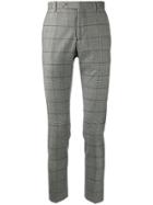 Entre Amis Check Tailored Trousers - Grey