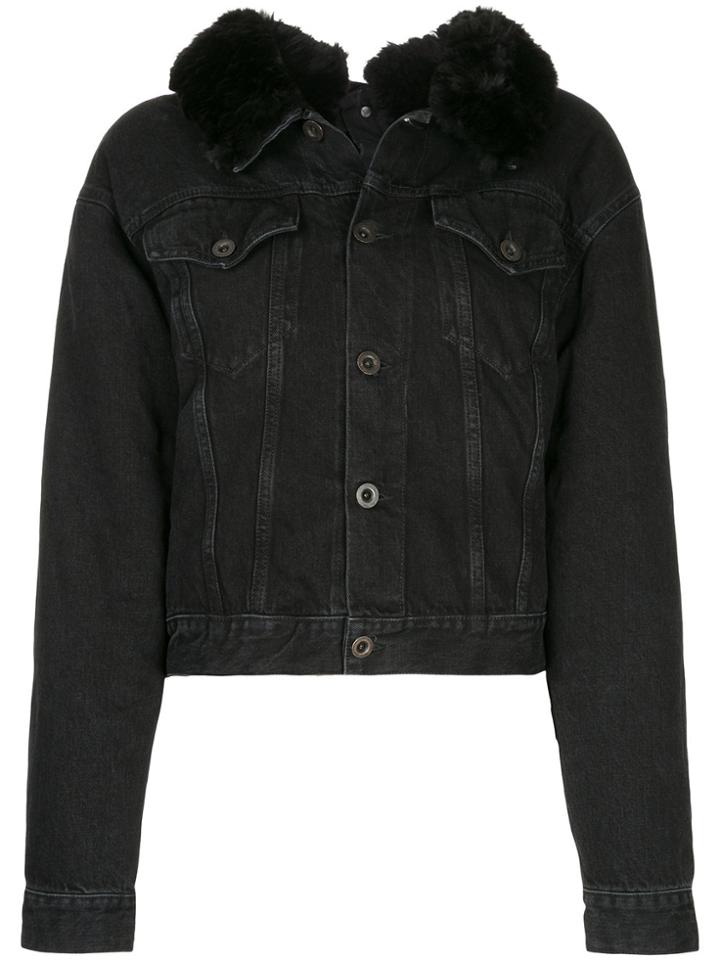 Unravel Project Chopped Reverse Denim Jacket - Black
