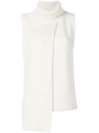 Cashmere In Love Tania Turtleneck Sleeveless Top - Nude & Neutrals