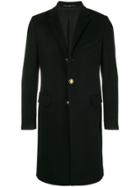 Givenchy Logo Button Mid-length Coat - Black