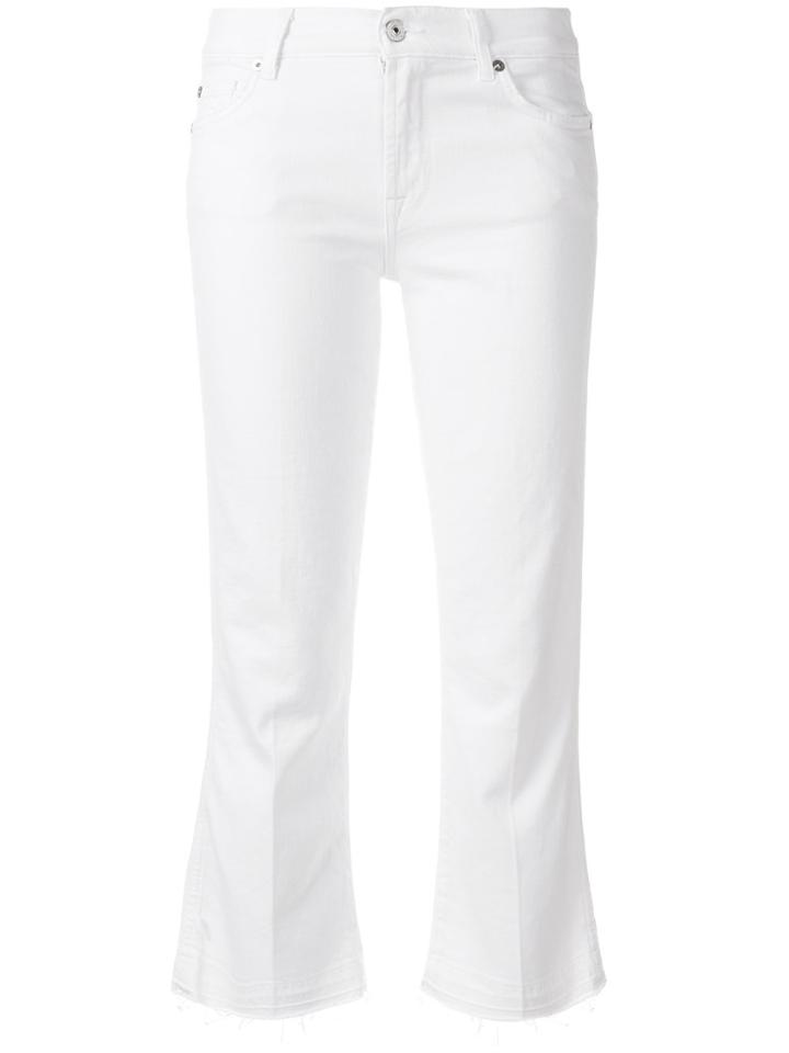 7 For All Mankind Cropped Denim Trousers - White