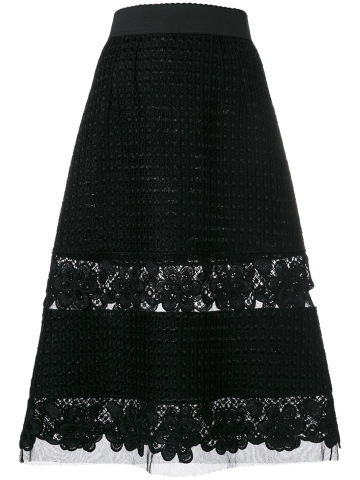Dolce & Gabbana Lace Insert Skirt - Black