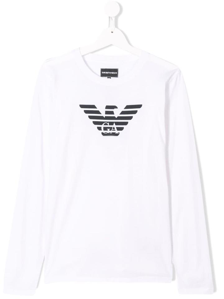 Emporio Armani Kids Logo Patch Sweatshirt - White