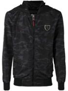 Plein Sport - Camouflage Hooded Jacket - Men - Polyester/spandex/elastane - L, Black, Polyester/spandex/elastane
