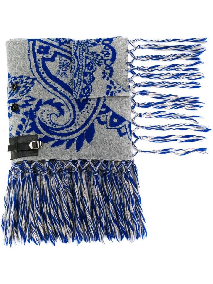 Sacai Oversized Knit Scarf - Grey