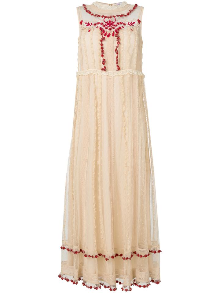 Red Valentino Long Romantic Dress - Nude & Neutrals