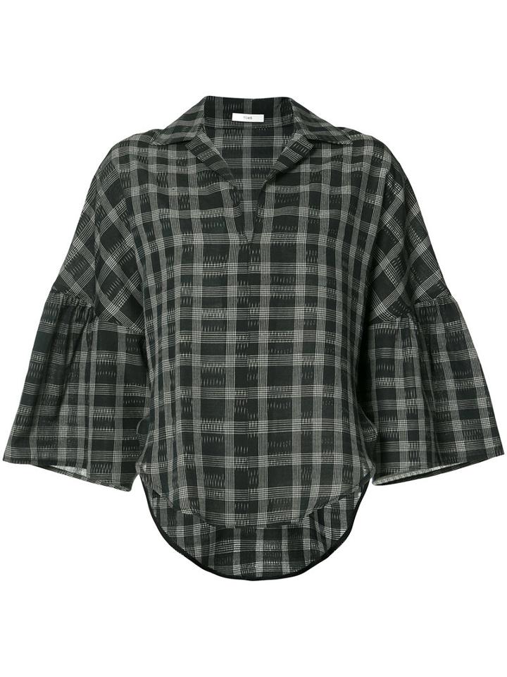 Tome - Checked Print Blouse - Women - Cotton - L, Black, Cotton
